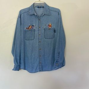 Vintage Disney Winnie the Pooh Denim Button Down